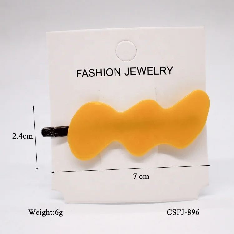 Cute custom acrylic hair clips kids candy solid color hairpin for women