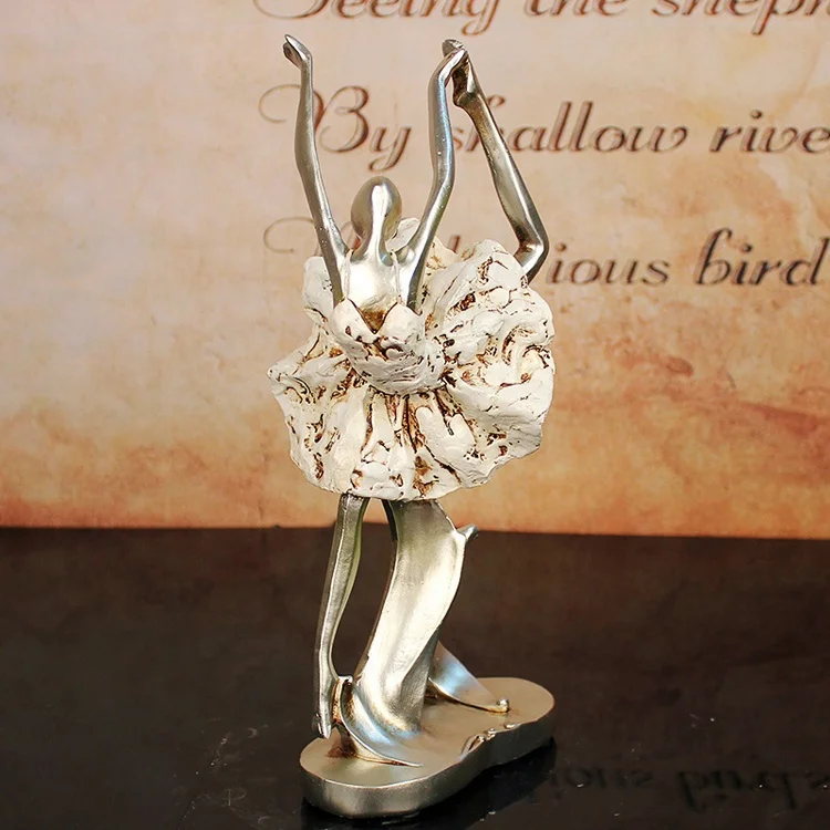 Handicraft Decorative Sculpture Ballet Dancer Girl Resin Figurine Statues Ballerina Artware