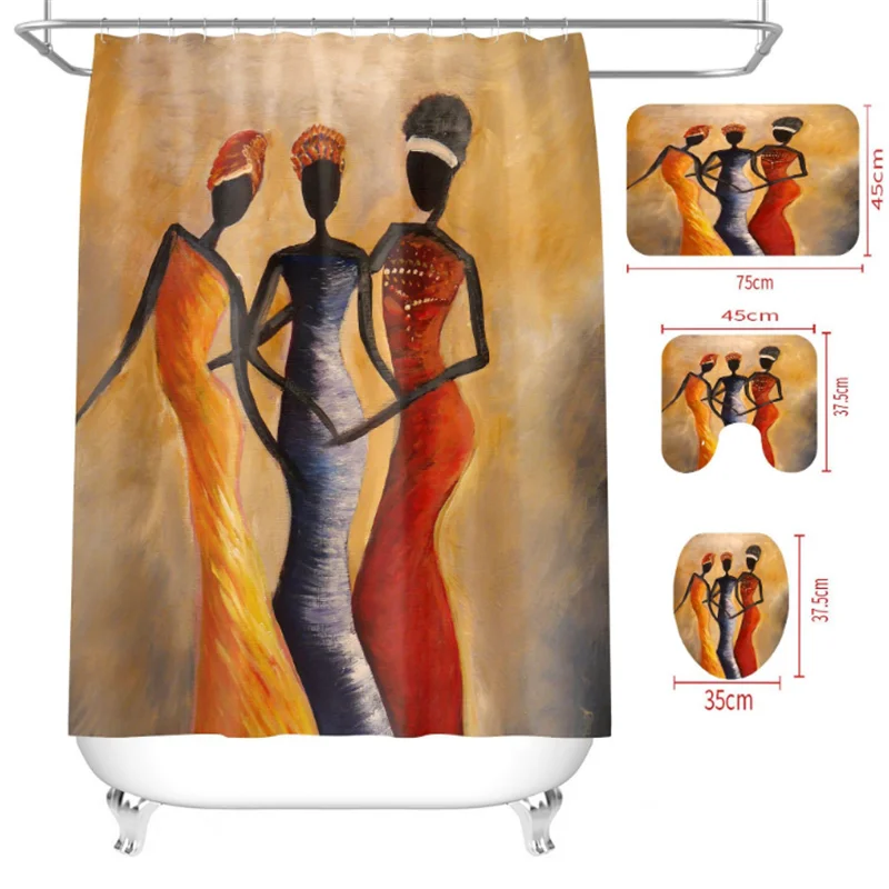 Волшебная занавеска для душа i @ home для черной девушки, ткань с цифровым принтом на заказ, полиэстер 180 см x 180 см