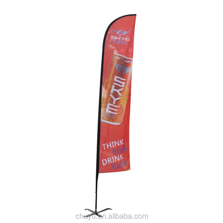 Full Color Printing  Outdoor Advertisement Zoom Hardware Double Outdoor Display Sail Feather Flag
