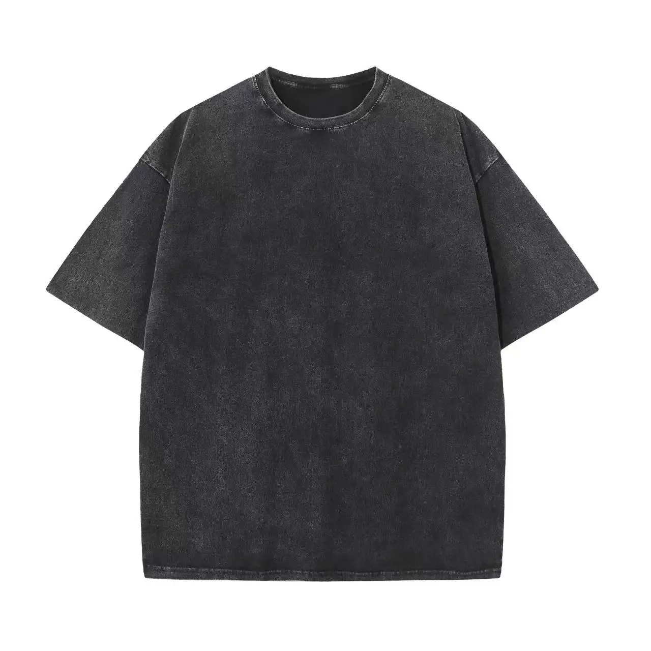 230g pure cotton heavyweight short sleeve batik washed dropped shoulder all-cotton retro T-shirt oversize