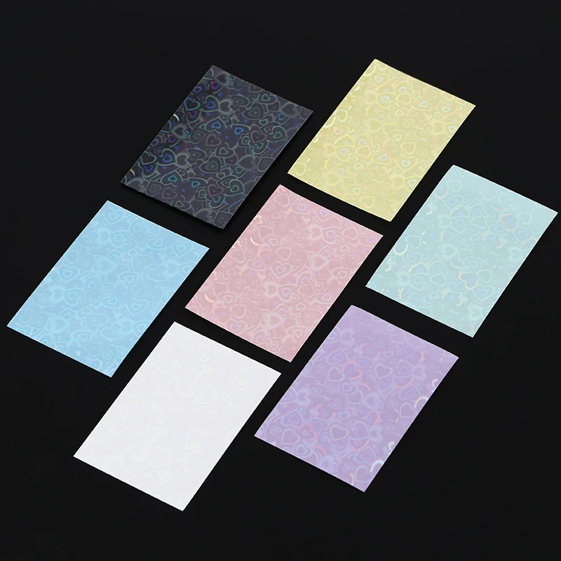 Оптовая продажа рукава для фотокарт KPOP новый выпуск голограмма японского сердца 2 стороны 1500 шт. индивидуальный узор стильный полипропиленовый материал