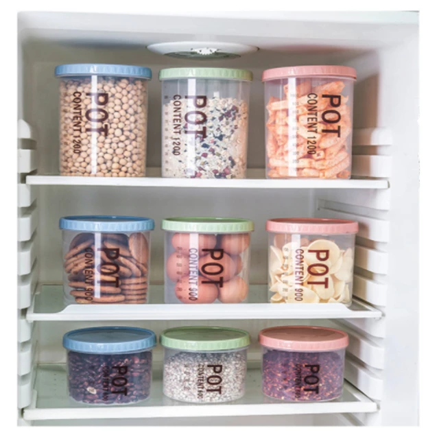 Food Storage Canister With Lid Logo BPA Free Durable Customizable OEM Box Plastic Storage Canister Plastic Jars