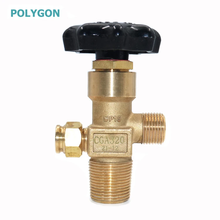 Factory wholesale oxygen nitrogen argon helium carbon dioxide CGA  QF  high quality  brass  Industrial gas Cylinder valve CGA320