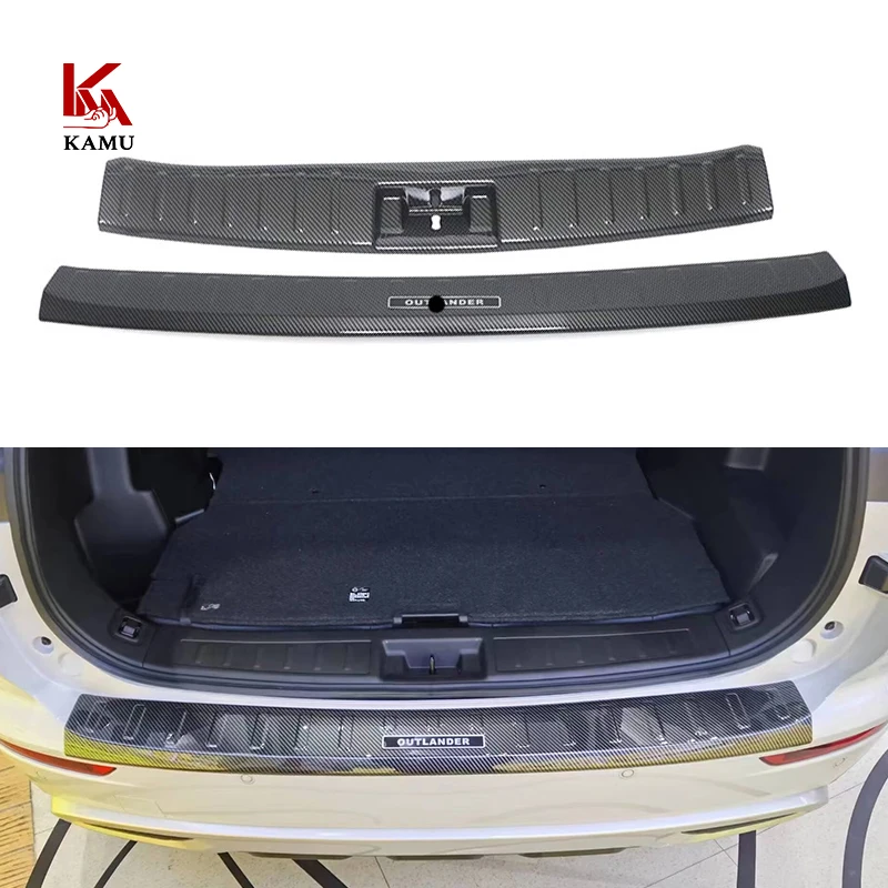 ABS Plastic Interior Exterior Rear Trunk Rear Bumper Guard Sill Protector Trunk Guard Plate For Mitsubishi Outlander 2023