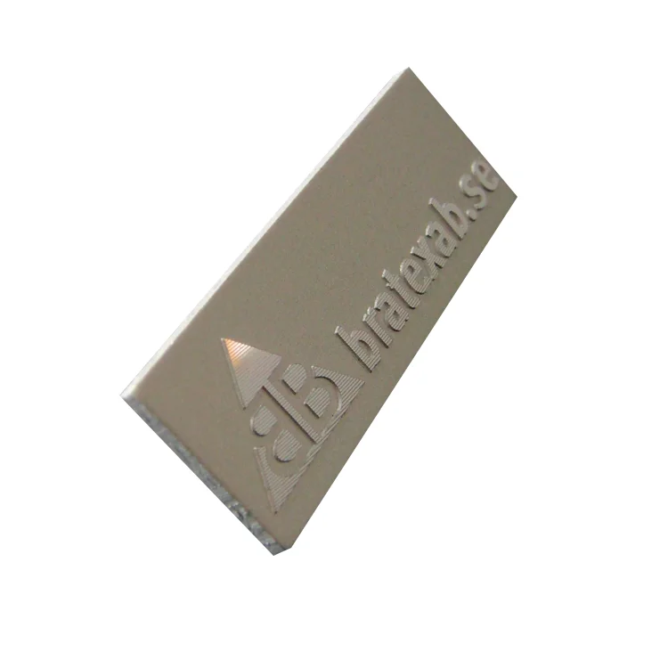 Custom Die Casting Logo Aluminum Diamond Cut Logo Name plate Metal Embossed Label Sticker With Adhesive