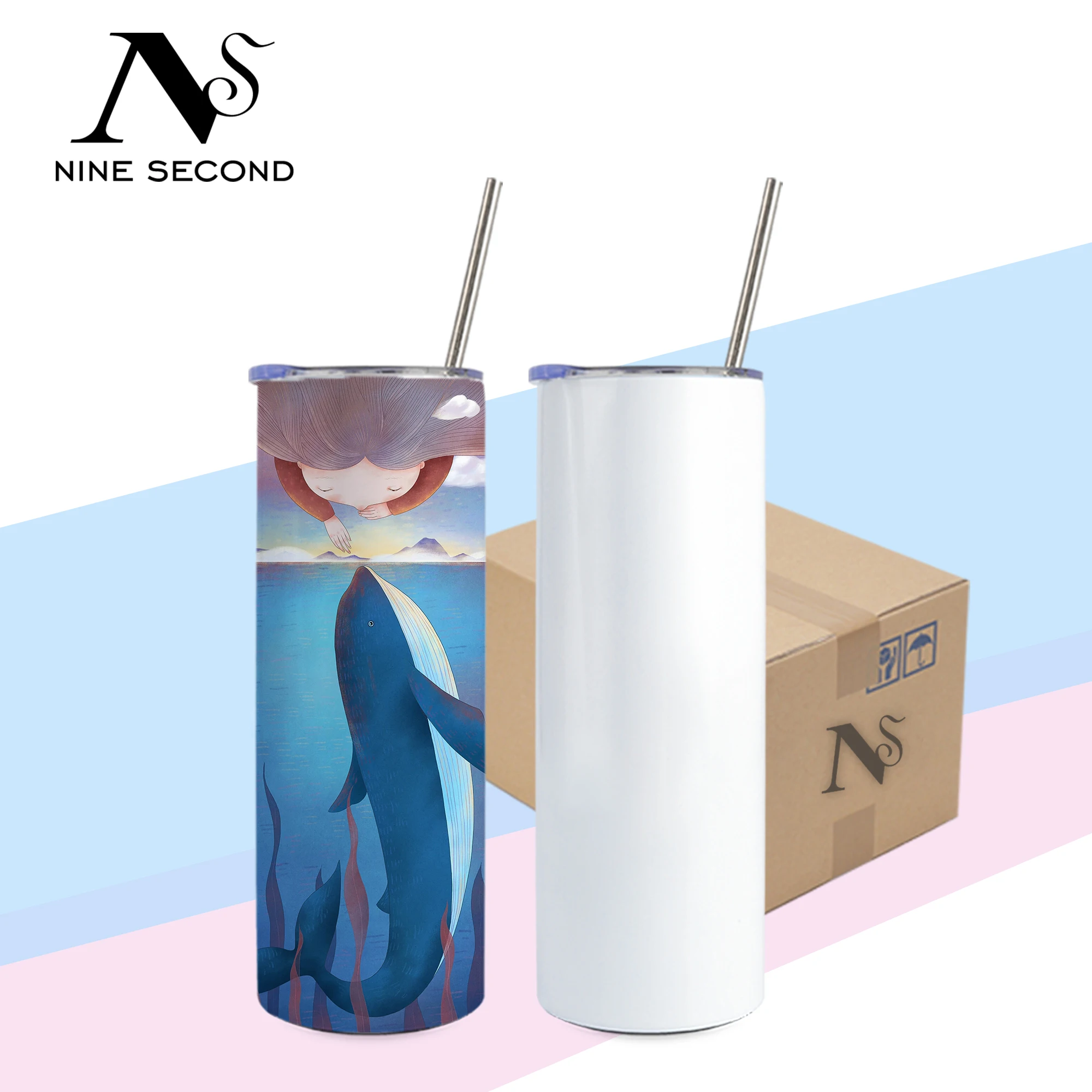 Usa Warehouse Wholesale Kids Straight 20oz 30oz Drink Cup Insulated Skinny Stainless Steel Blanks Sublimation Tumbler with Straw