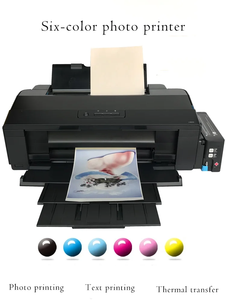 Hot sale sublimation six pigment colors continuous inkjet printer on sales A3 Model Desktop inkjet printer for EPSON L1800
