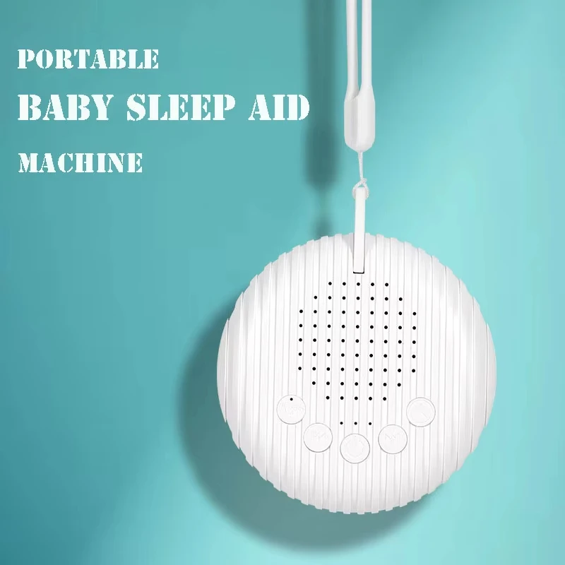 White Noise Sound Machine Portable Baby Sleep Machine 10 Soothing Sounds Volume Adjustable Built-in Rechargeable Battery USB