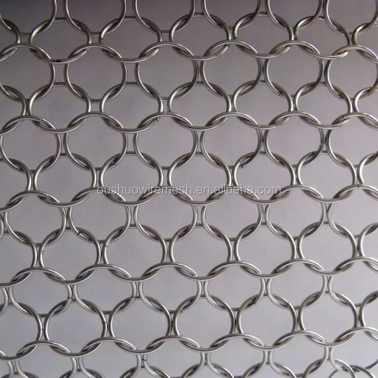 2m*3m Stainless steel chainmail ring metal mesh curtain decorative ring mesh