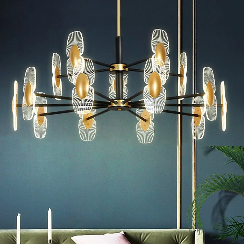 80W modern fancy large adjustable arms lamps for dinning room long table led chandelier pendant lights