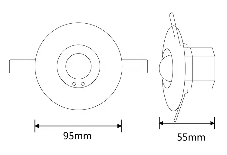 Microwave Sensor 110-240V Microwave Motion Detector Light Switch Ceiling Recessed Adjustable Induction Switch