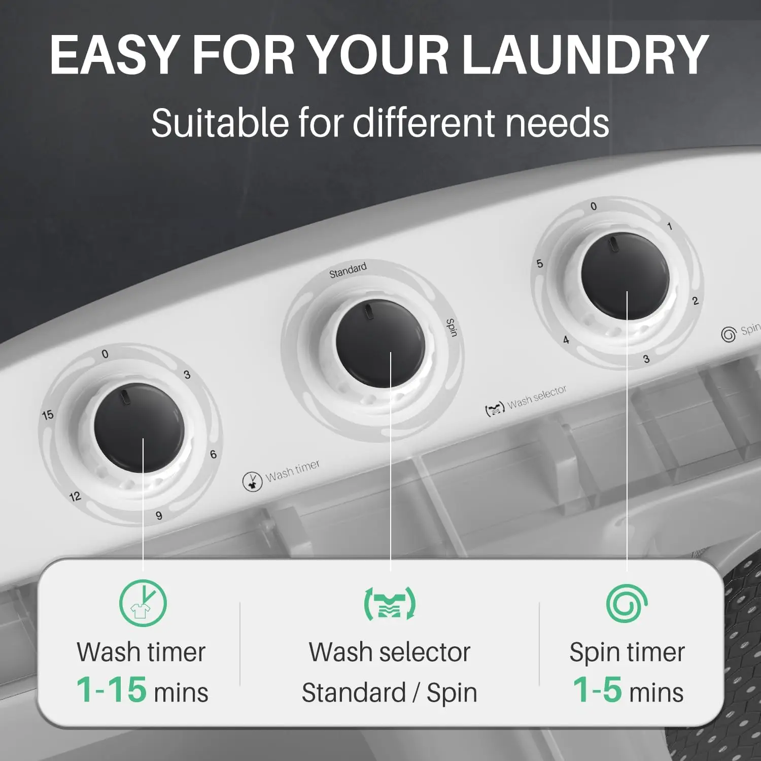 Portable Small Washing Machine  Mini Compact Washer and Dryer Combo 2 in 1 Apartment Washers with Twin Tub for Laundry