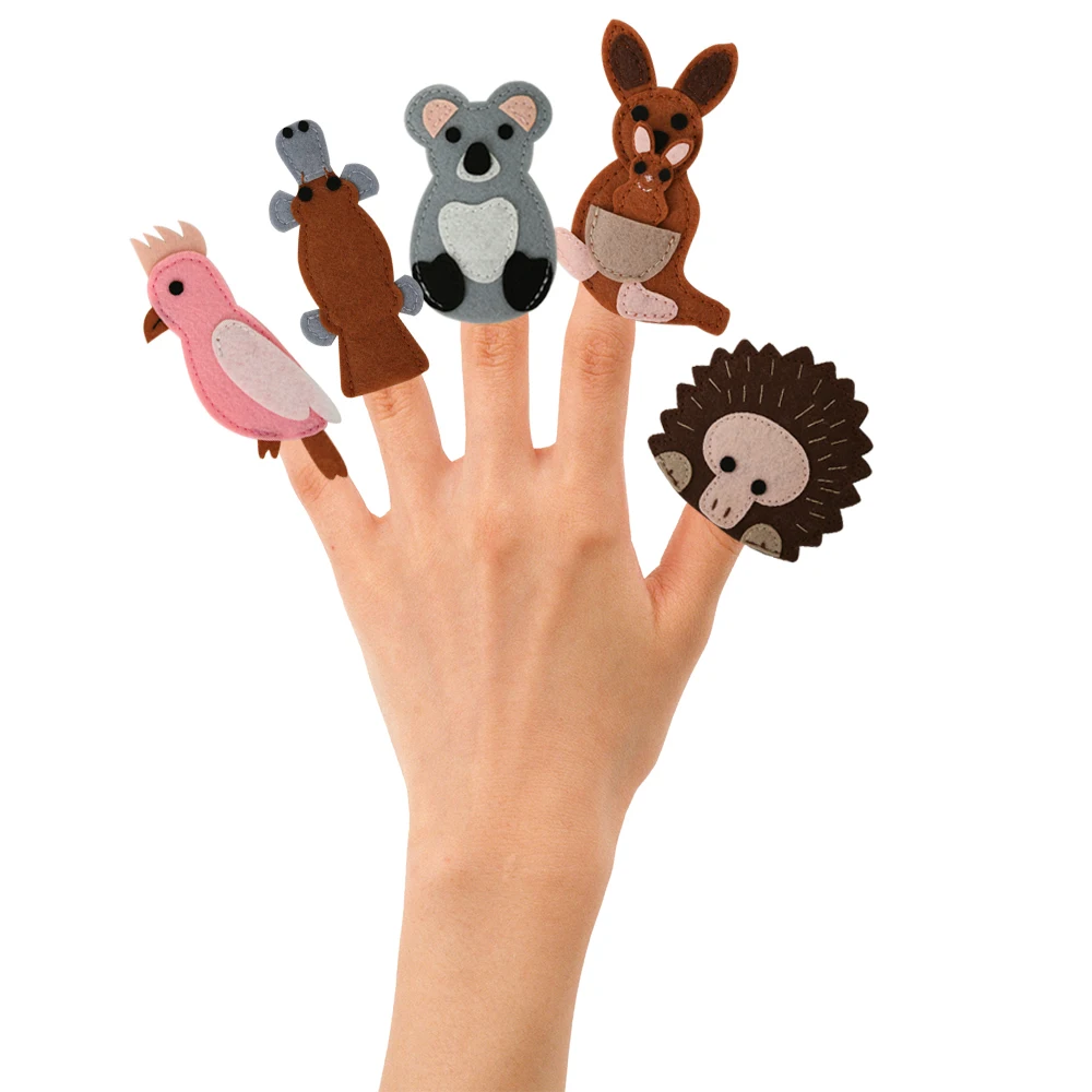 Wholesale Felt Hand Puppet Felt Finger Puppet Forest Farm Animal Felt Educational Learning Toys Customized