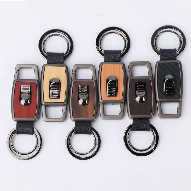 Custom blank metal wood keyring metal keychain,manufacture key metal ring