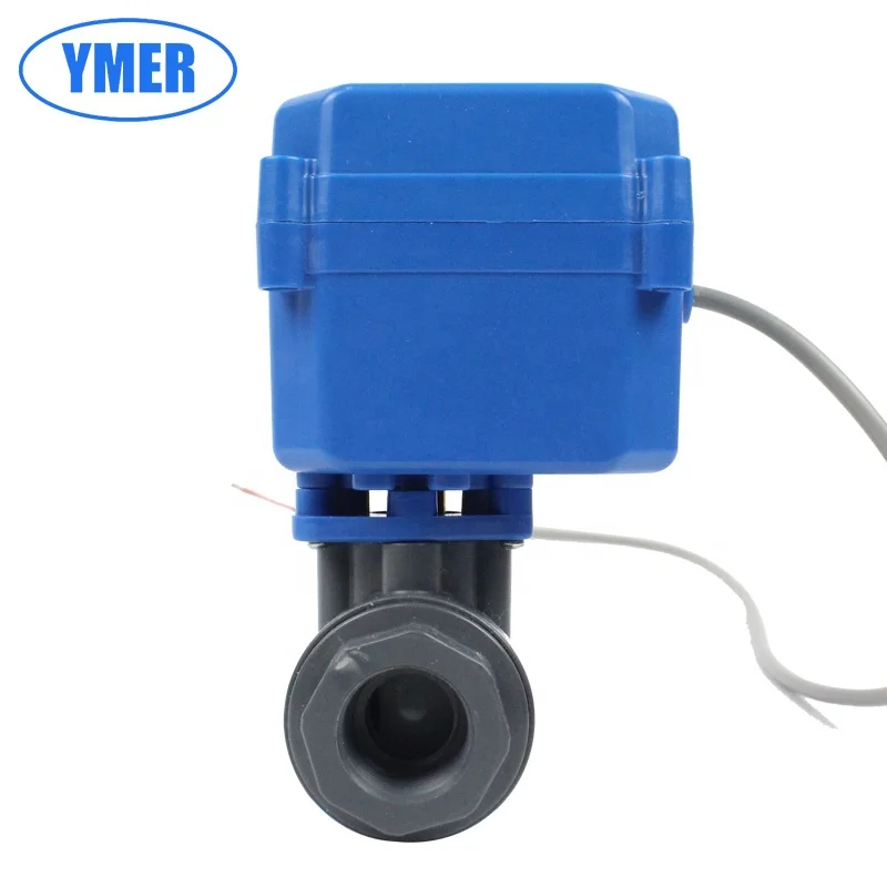 Mini  2-way Ac22OV  electric motor ball valve pvc for garden water irrigation 1/2inch NC NO flow control valve