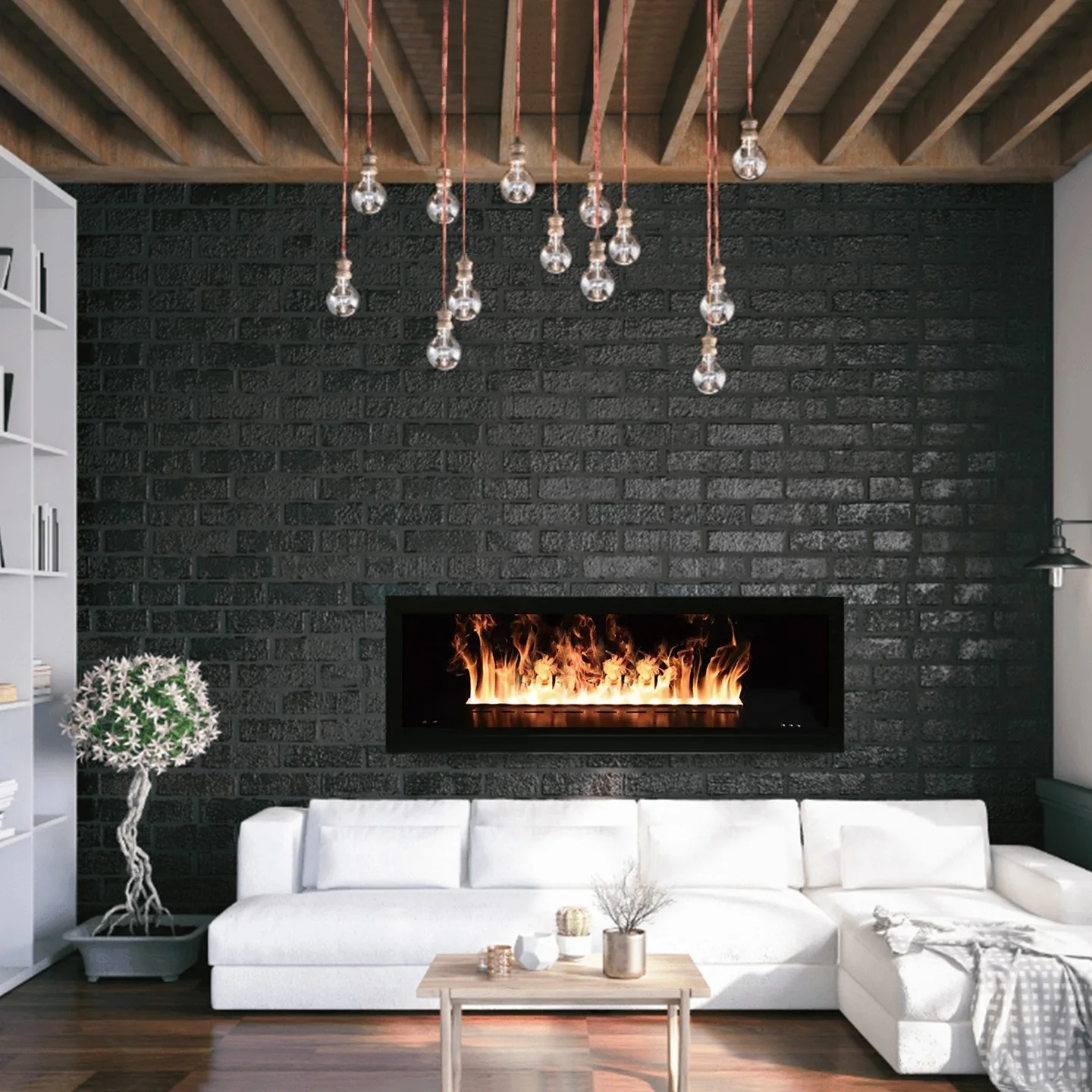 1000 mm Steam Electric Fireplace Stove Decorative No Heater Water Vapor Fireplace Modern 4D Atomized Water Filling Fireplace