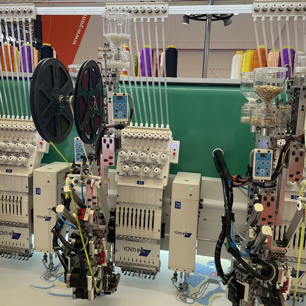 Yonthin High Speed Multi Function Flat Mixed Chenille Mixed Easy Cording Embroidery Machine with Twin Sequences Triple Beads