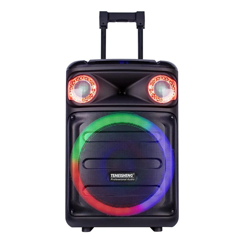 T Outdoor Stereo DJ Portable Audio Music System Speakers Super Bass Karaoke Subwoofer Party Stage Trolley Speaker