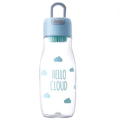 BPA FREE Tritan kids healthy sports drinking bottle 550ml water bottle with silicon rope