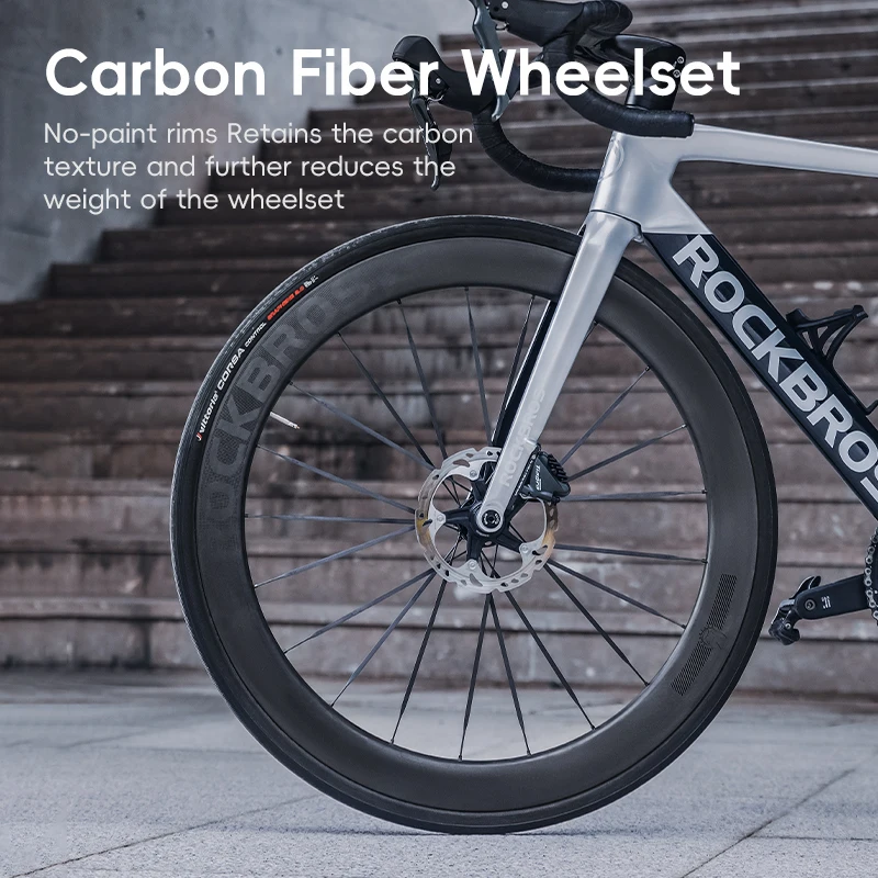 ROCKBROS Custom T700 Carbon Fiber Road Bicycle 24 Speed Racing Bicycle CE Carbon Fibre Road Bike with hydraulic disc brake