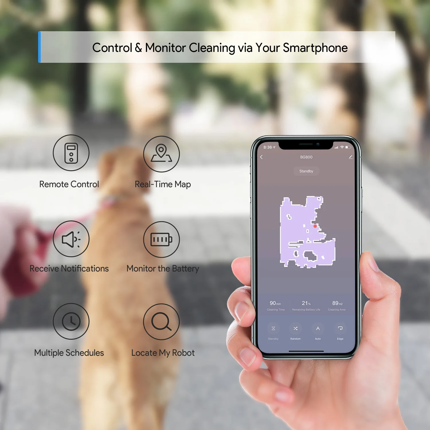 Bagotte BG800 Germany Tuya Warehouse Self Cleaning Vacuum Robot for Home Office