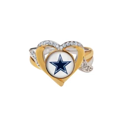 Женский праздничный подарок Cowboys Buccaneers кольцо в форме сердца футбольного
