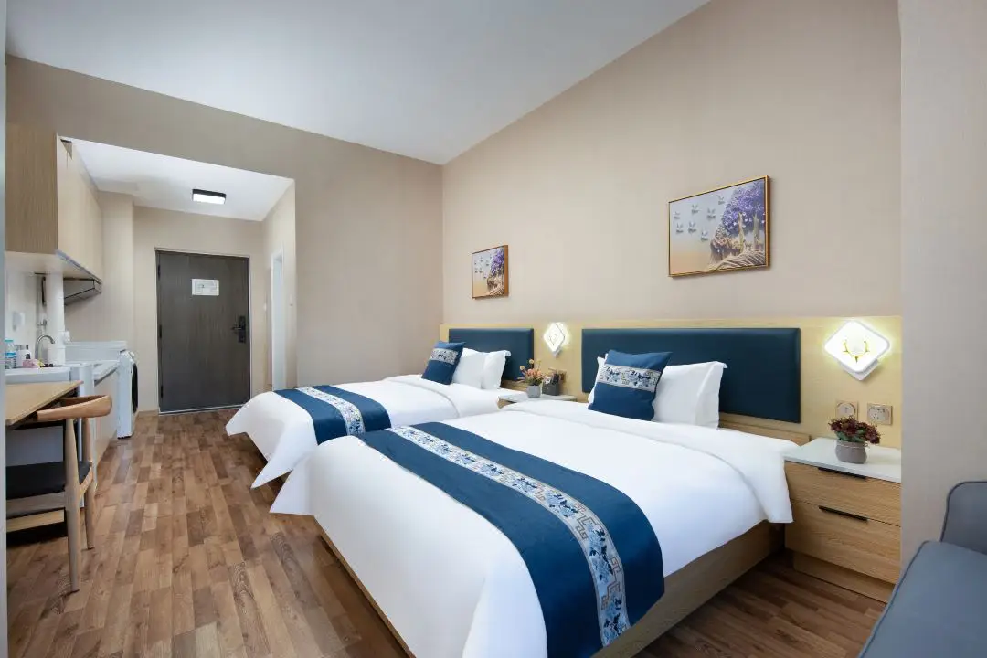 Choice Business hotel guest furniture set Modern customized wooden leather fabric upholstery furniture for Hotel apartment