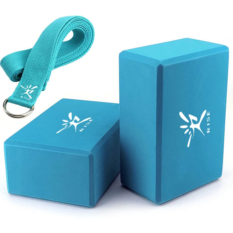 Блоки для йоги из пены эва высокой плотности с набором ремешков для йоги