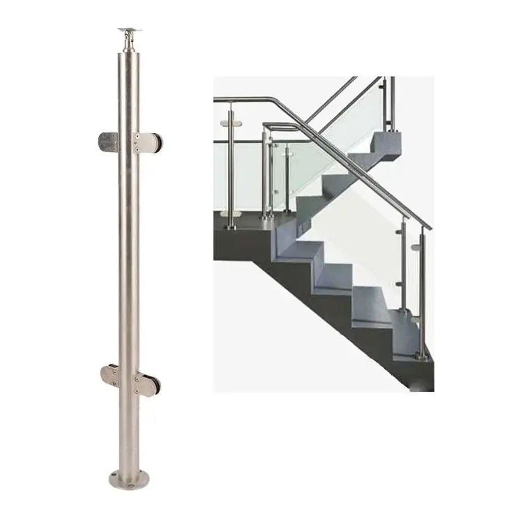 New Product 2022 Glass Outdoor Railings Stainless Steel Baluster Post For Glass Balustrade Building Railing