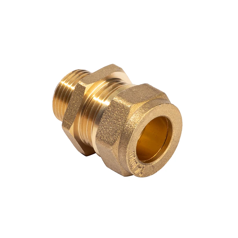 Forged Brass Biconical Fitting With Brass Ring Brass Pipe Connector Copper Fitting Reducing Straight