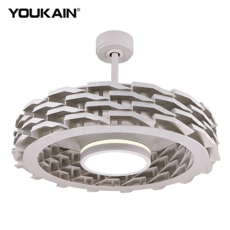 
Dimming creative indoor home DC motor ceiling bladeless fan electric ceiling fan LED light ceiling fan 
