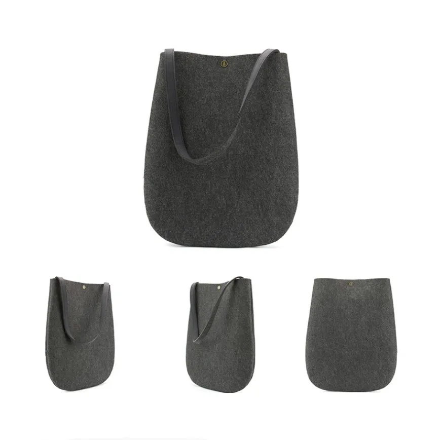 2024 New Eco-Friendly Eco-Friendly Soft Wool Felt Tote Bag Custom Logo Single Strap Colorful XL Size for Girls and Stylish