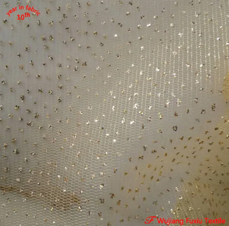 thin soft bing metallic glitter metal star foil mesh fabric for clothing