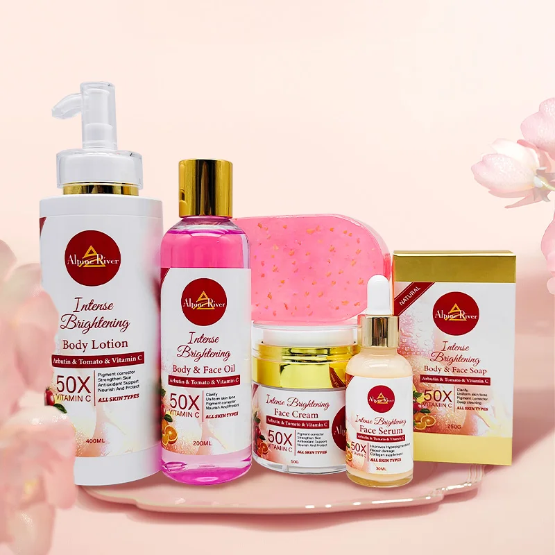 OEM Custom Natural Organic Beauty Products Skin Whitening Cream Exfoliating Handmade Soap Korean Tomato Skin Care Set For Women