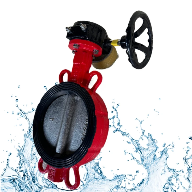 D371X centerline Red fire butterfly valve Manufacturer handwheel valve for water medium nodular cast iron balls