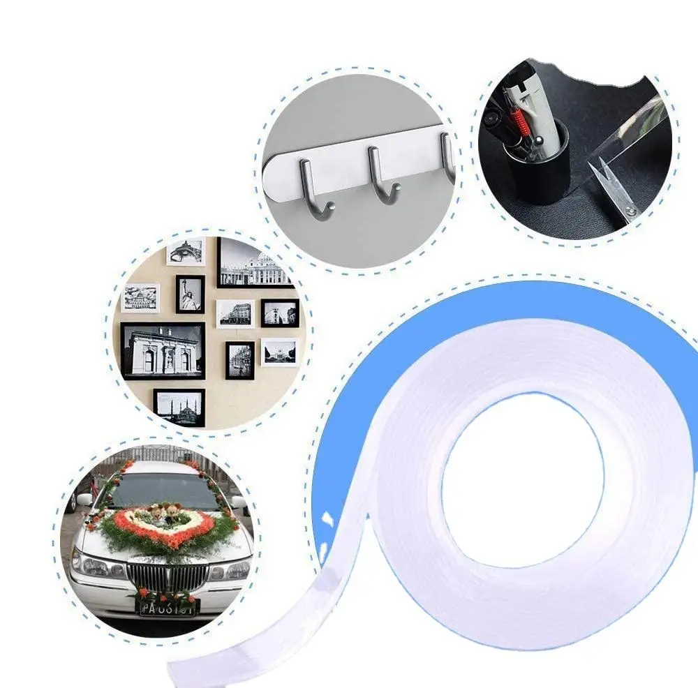 Customized Double Sided Polyurethane Gel Sticky Tape Washable Sticky Nano Tape