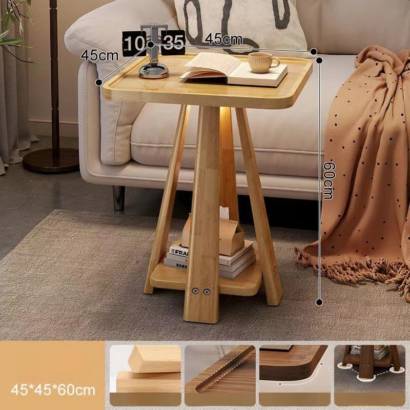 Cheap Bedroom Nordic Living Room Corner Table Wooden Round Modern Coffee Sofa Bed Side Table For Sale