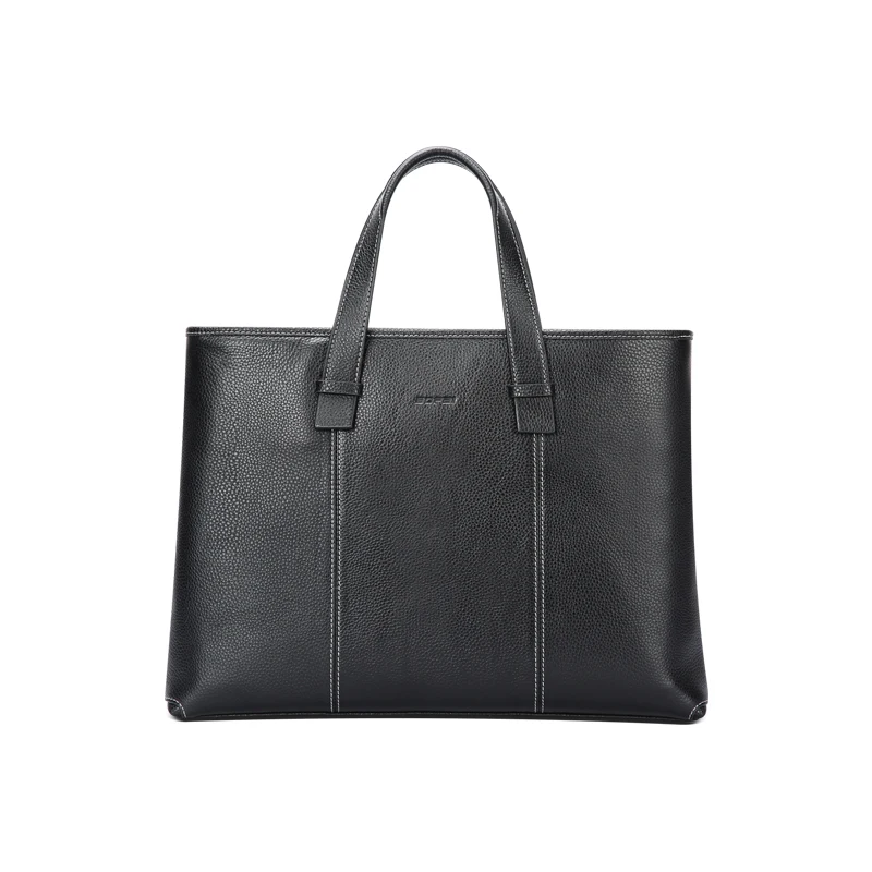 BOPAI popular custom office laptop bag lightweight men documents briefcase genuine leather business handbag