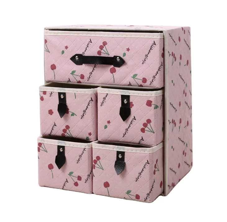 2020 Nonwoven Storage Container Foldable Drawer Divider Lidded Closet Box For Ties Socks Bra Underwear Clothing Organizer