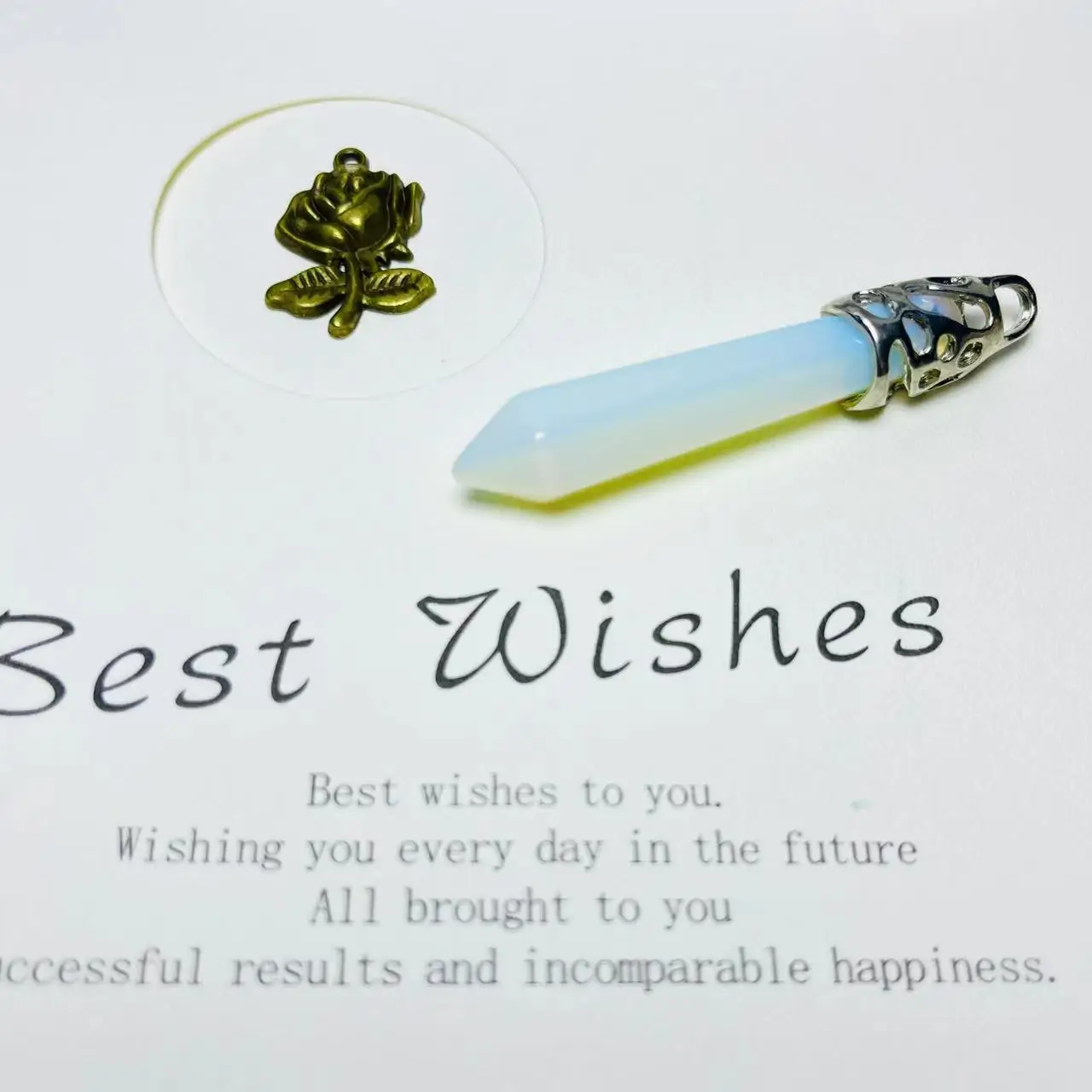 Wholesale Point Crystal Rose Quartz Pencil Gemstone Pendant Handmade Pendant Accessories For Gift