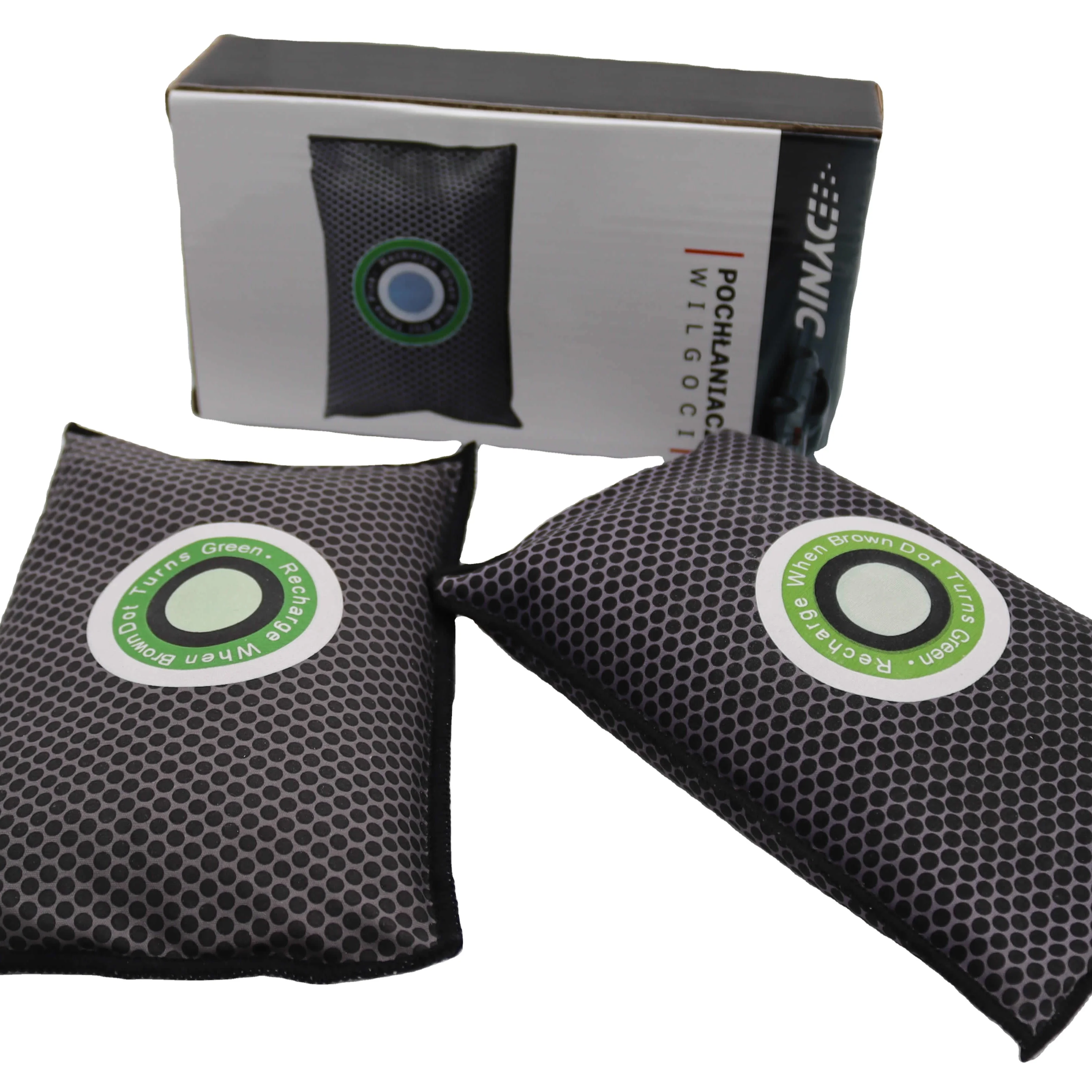 Recycle mini dehumidifier of silica gel bag with humidity indicator