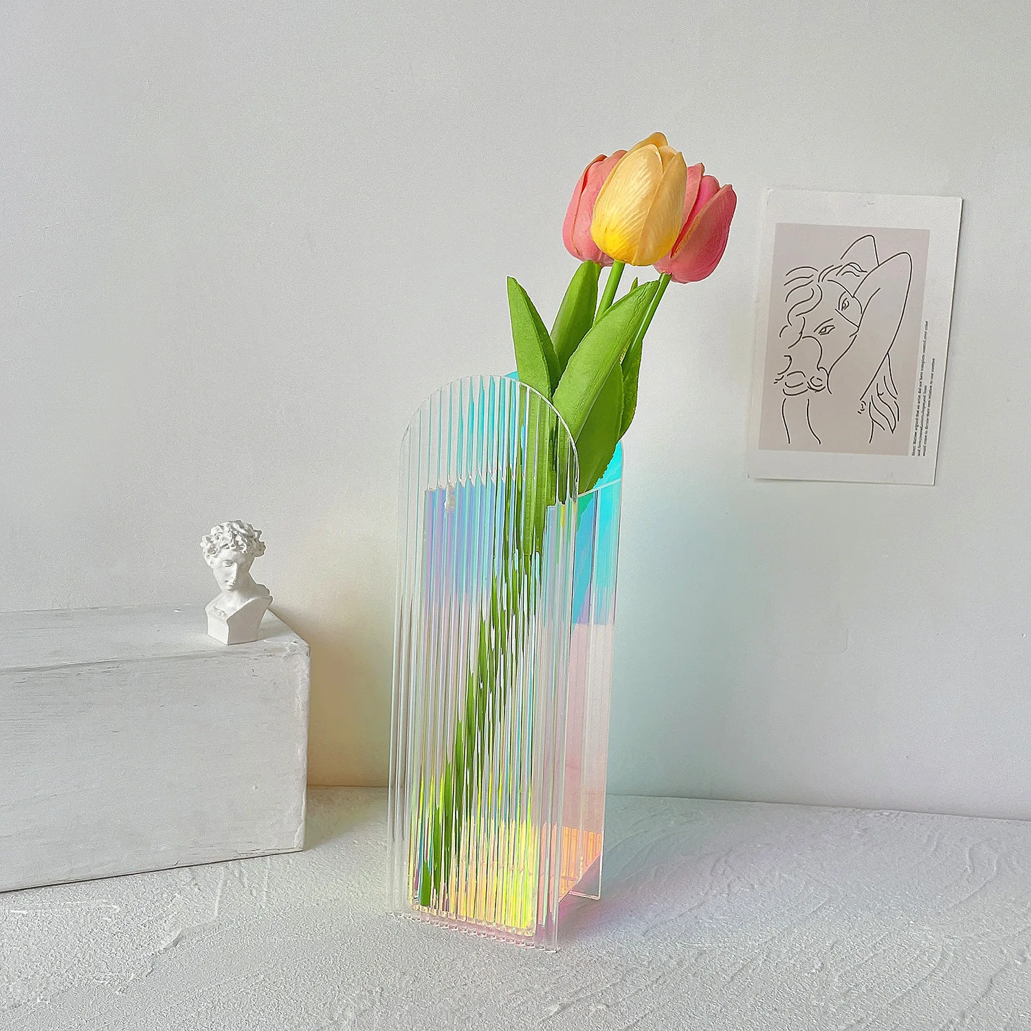 New Colorful Acrylic Flower Vase For Wedding Centerpieces Home Decorations Arch Shape Vase Modern Design