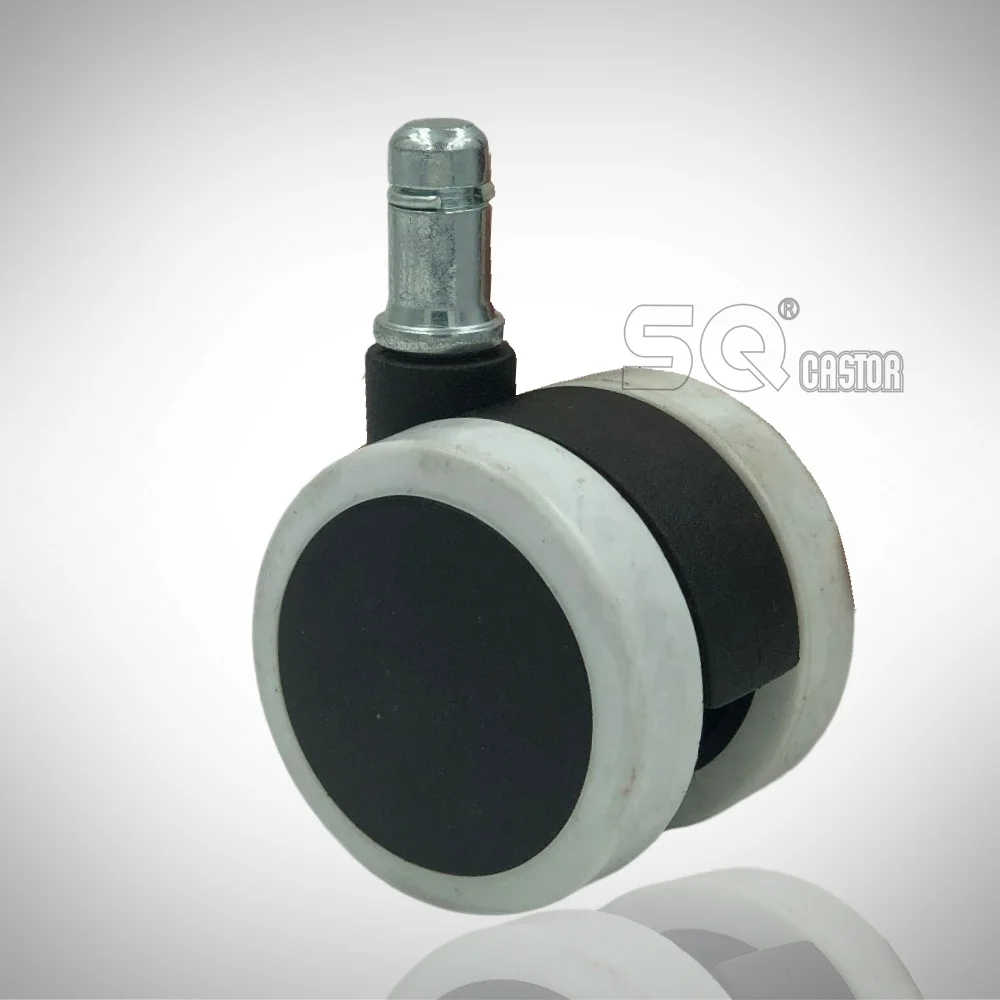 50mm Heavy Duty Soft Rubber Office Chair Caster Wheel Replacement With 4 Ball Bearings Caster For Hardwood Floors