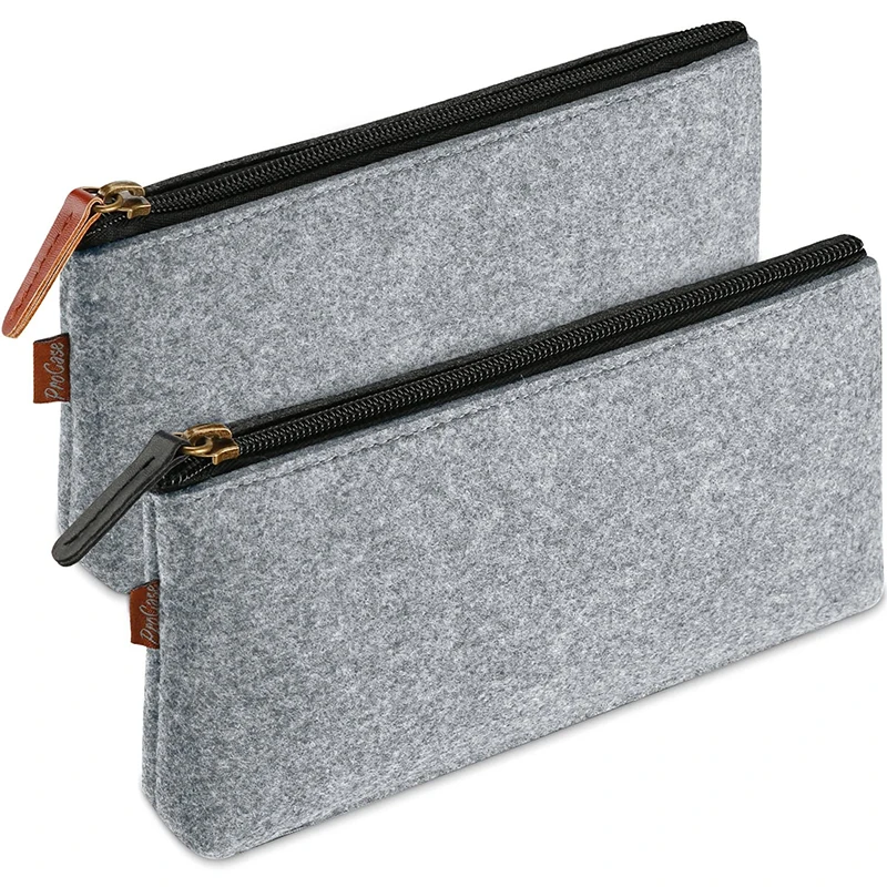 Low cost Wrap Rolling Zipper Felt Pencil Bag