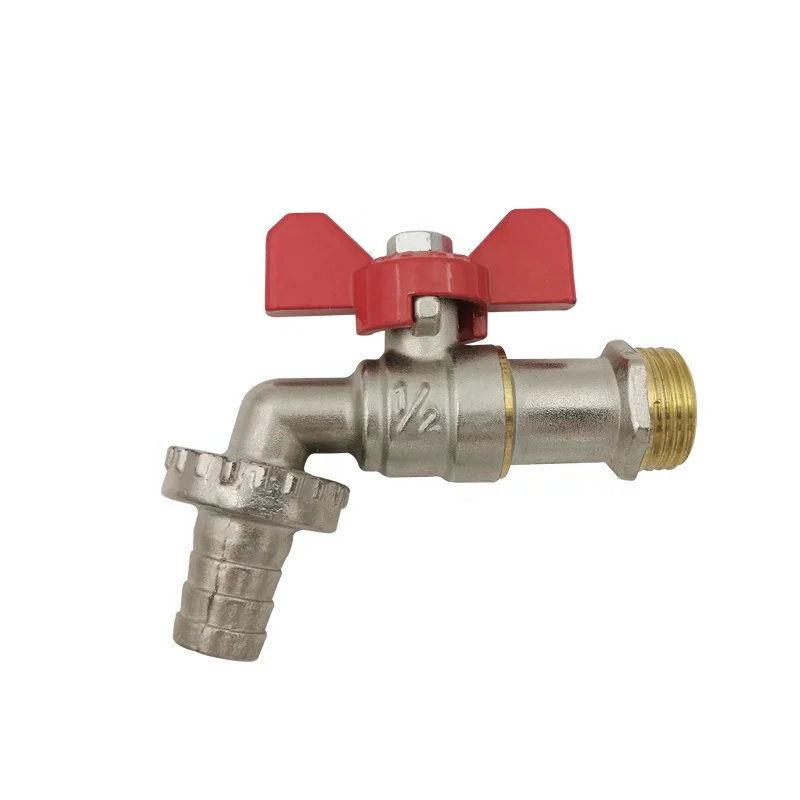 brass outdoor garden hose bibcock with butterfly handle wall mounted basin water tap
