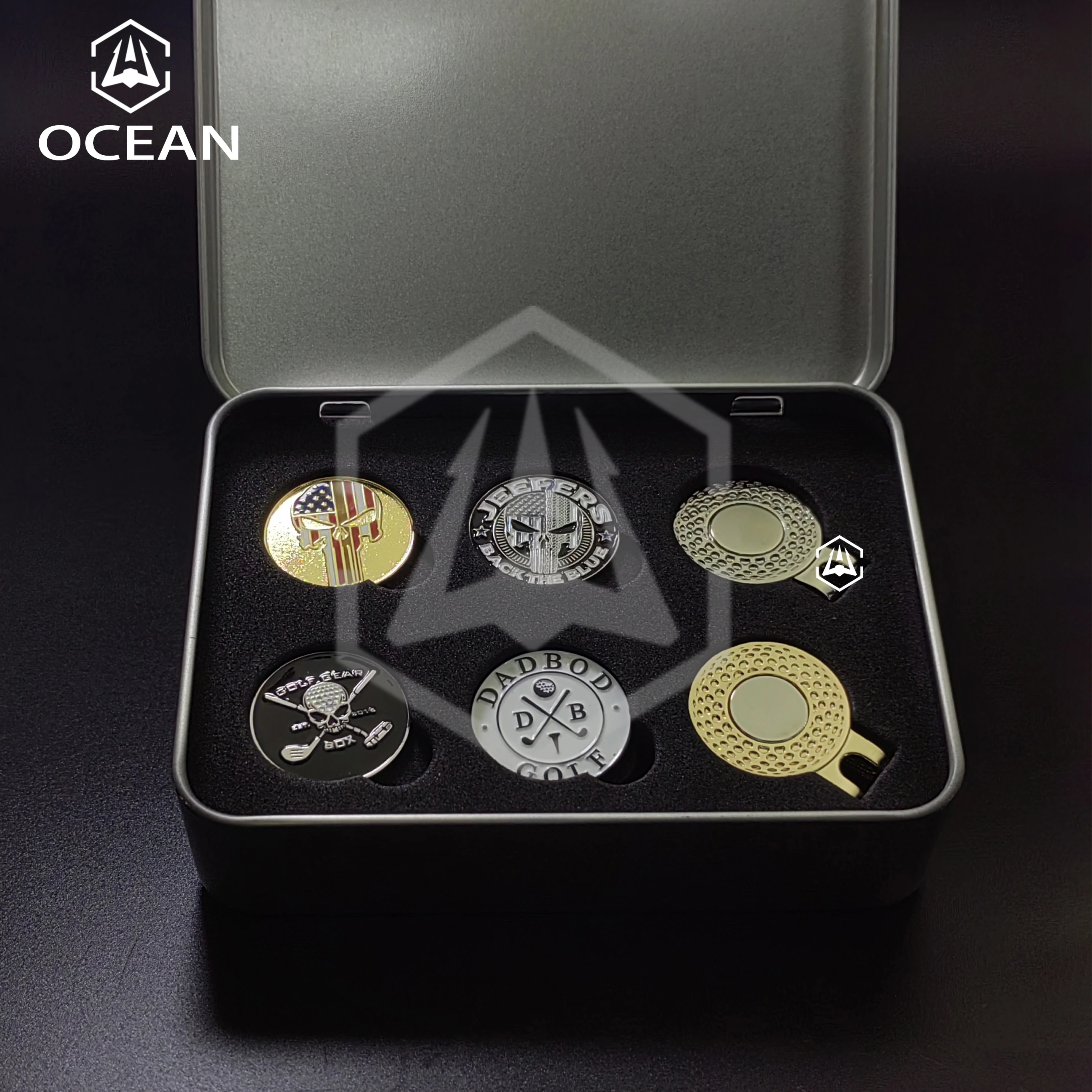 Custom Magnetic Golf Ball Marker Poker Chip Coin Golf Scorecard  Golf Starter Set