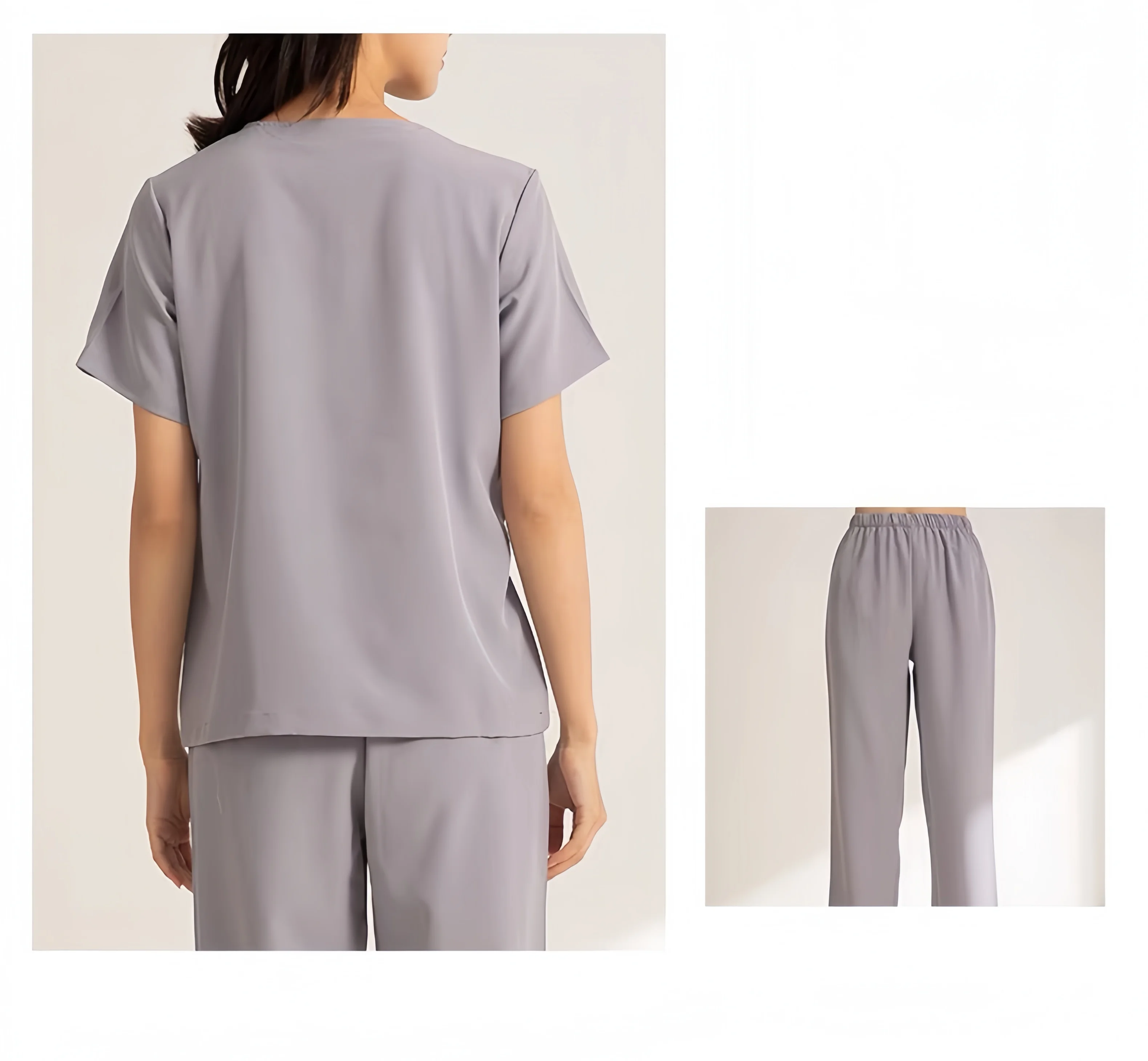 Custom hospital uniform set short - sleeved polyester hospital scrubs uniform