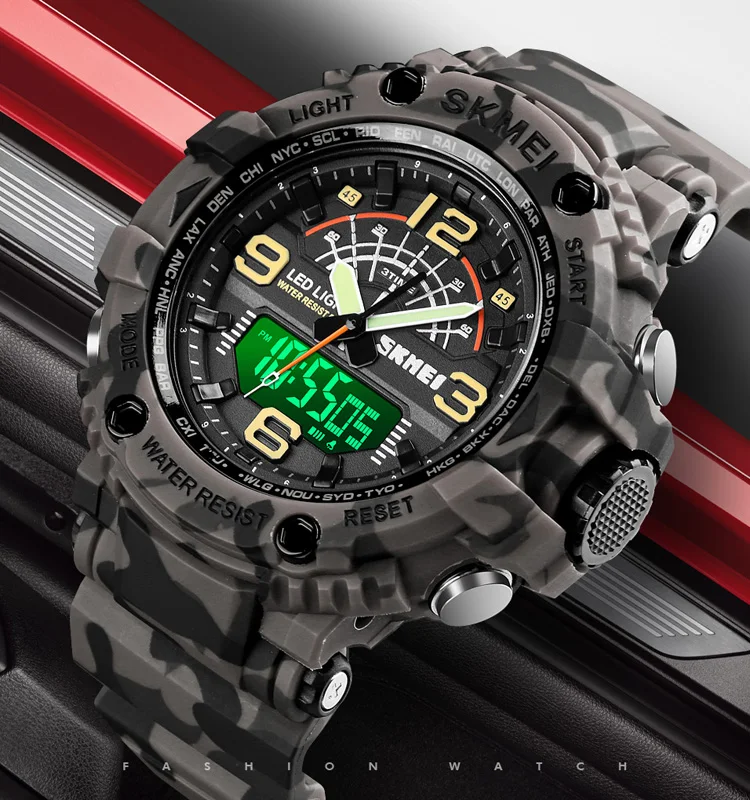 Hot selling 3time digital sports men wrist watch electronic wristwatches 5atm waterproof SKMEI 1617