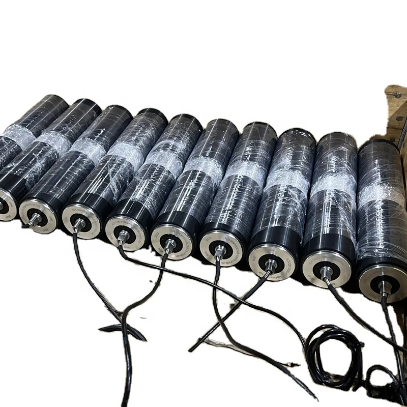 Steel AC or DC powered rubber coated rollers or drive rollers / drum motors